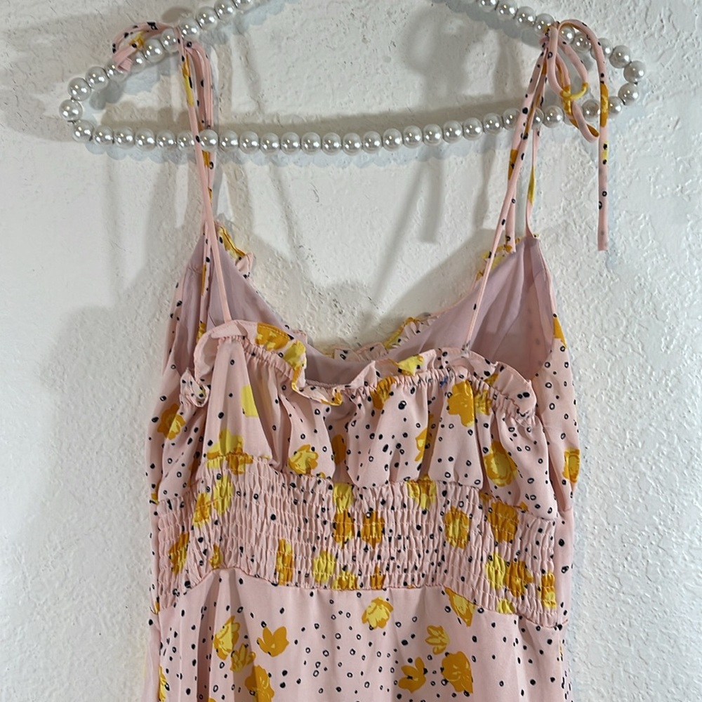 NASTY GAL Petite Floral Polka Dot Tie Mini Dress Size 6 - Picture 7 of 11